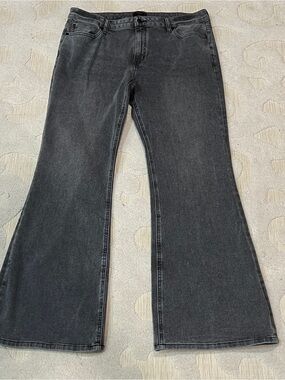 Quince Jeans Women 33 Gray Luna Stretch Flare Greyed Out Organic High Rise